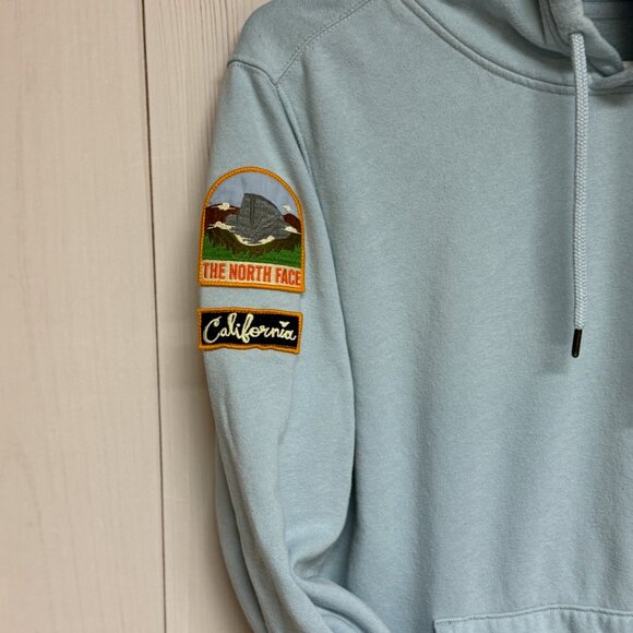 The North Face Novelty Patch Hoodie Men’s Medium Light Blue EUC - Picture 4 of 14